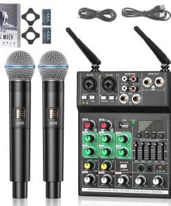 Mezclador de Audio de 4 Canales, Profesional con Doble