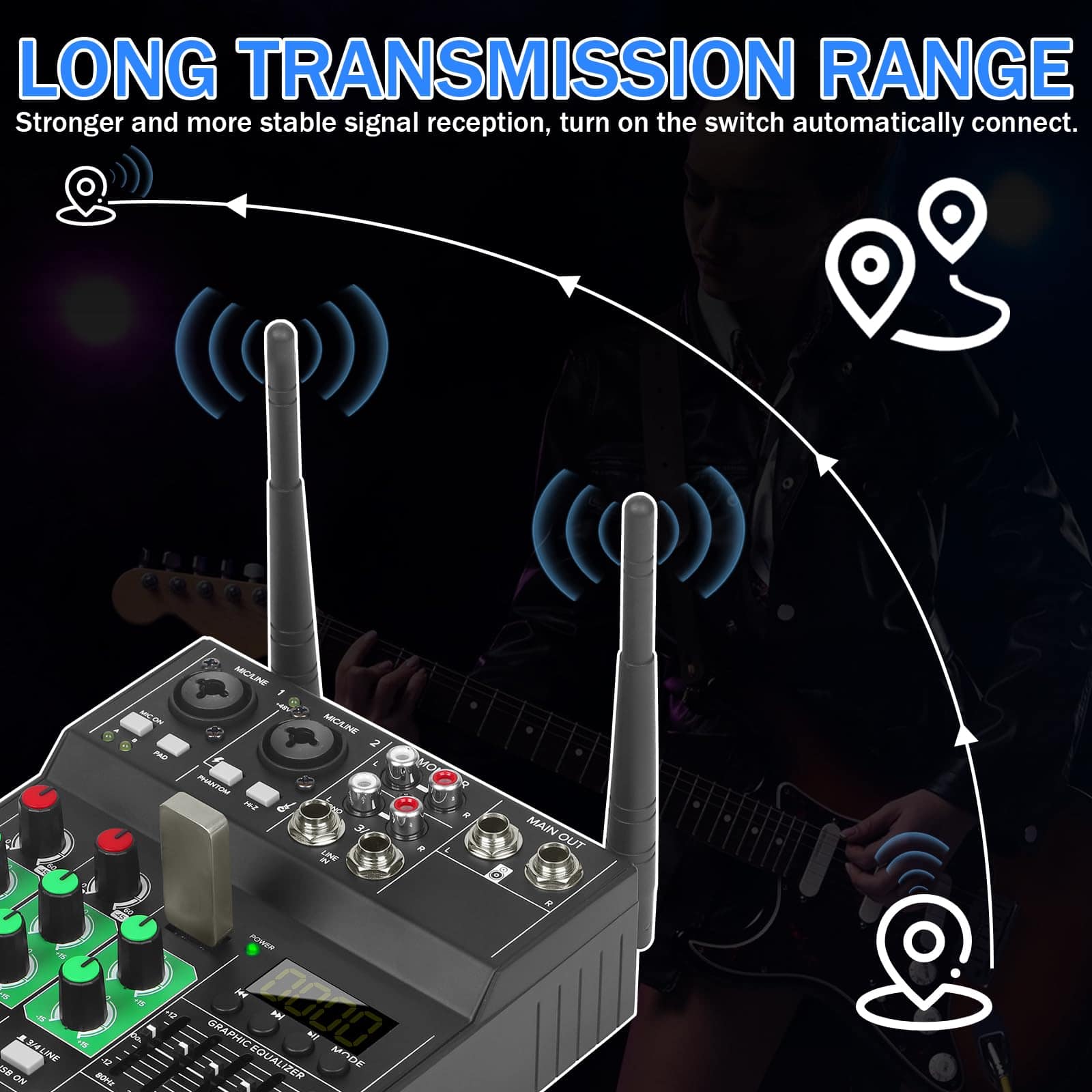 Mezclador de Audio de 4 Canales, Profesional con Doble - Imagen 8