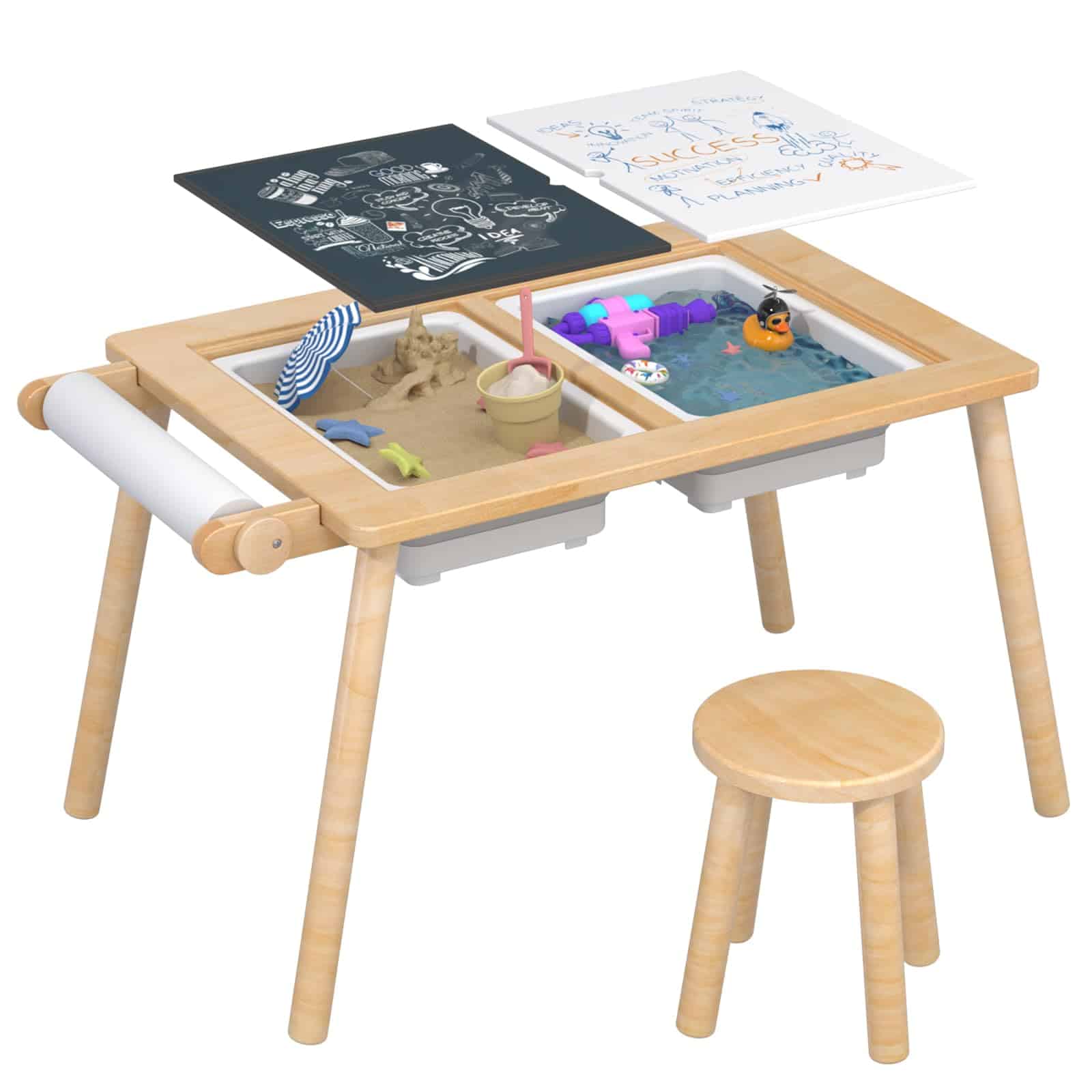 Mesa Sensorial para Niños con 2 Contenedores de