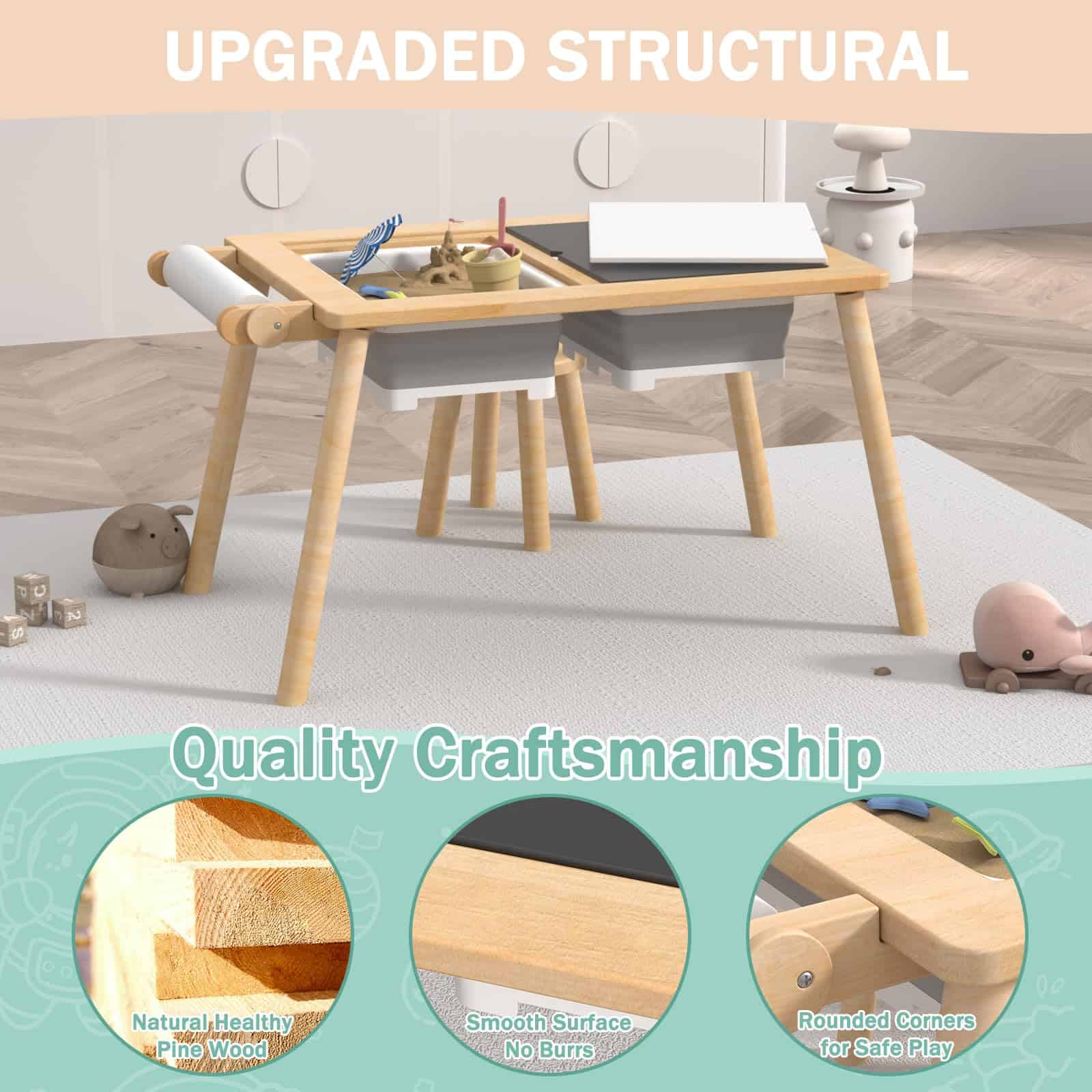 Mesa Sensorial para Niños con 2 Contenedores de - Imagen 7