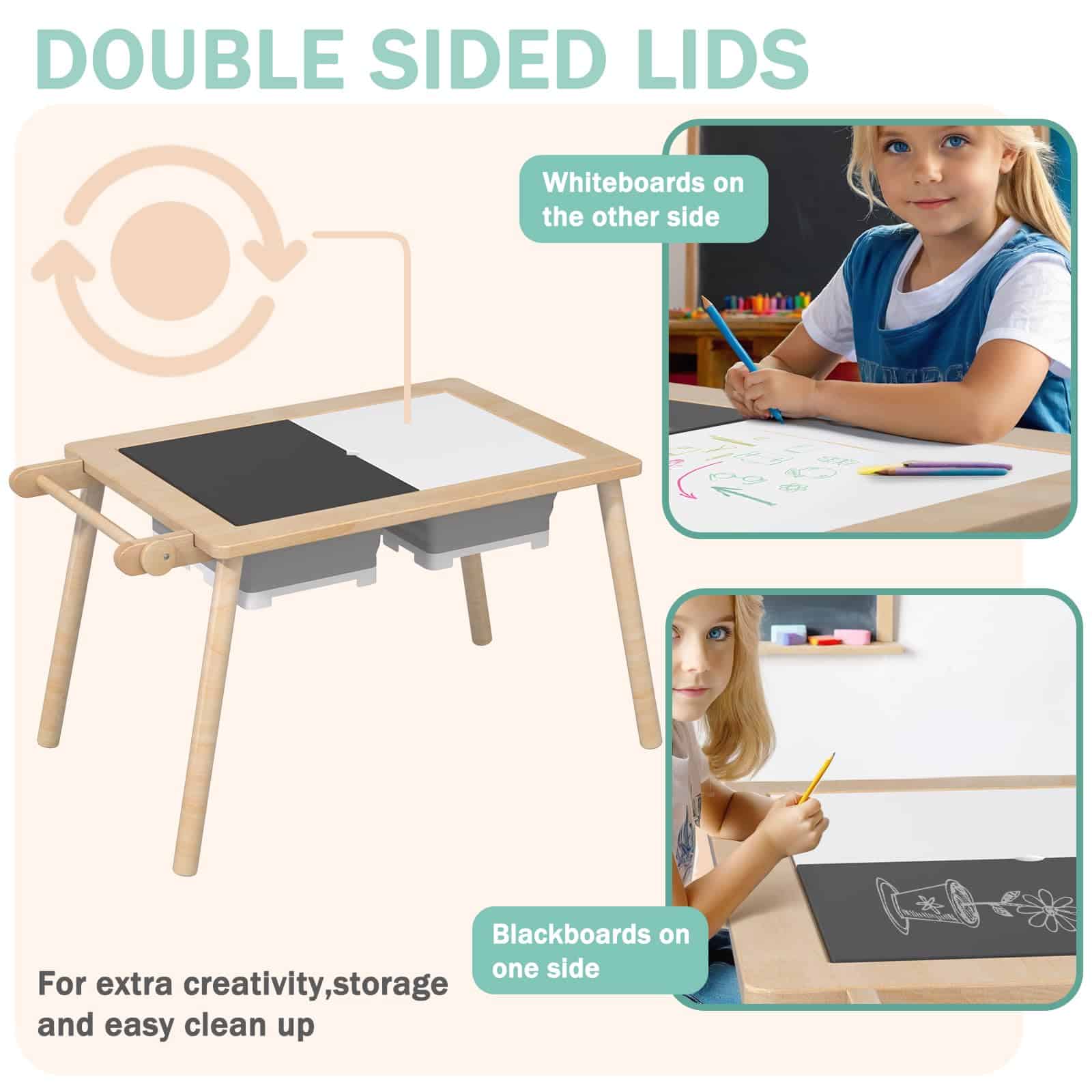 Mesa Sensorial para Niños con 2 Contenedores de - Imagen 4