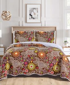 Juego de Colcha Boho Oversized 3 Piezas Tamaño Queen 100