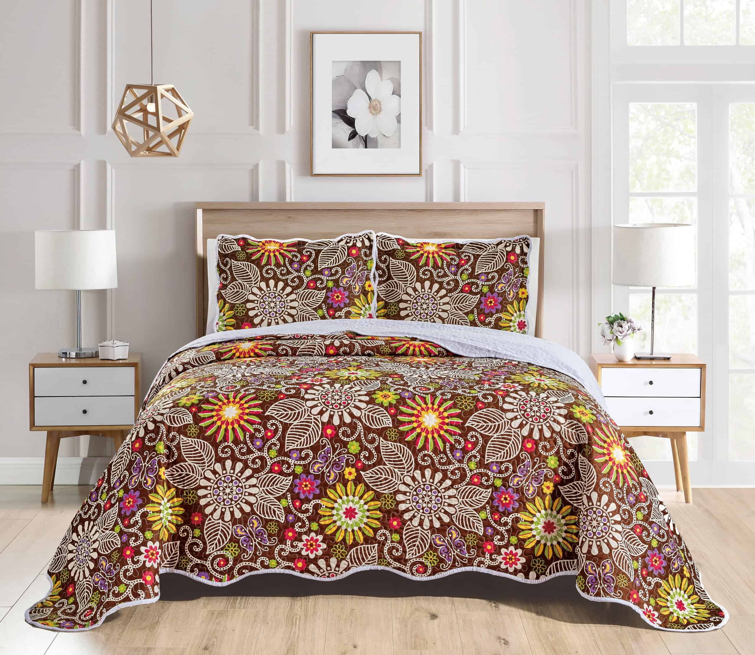 Juego de Colcha Boho Oversized 3 Piezas Tamaño Queen 100