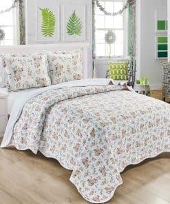 Juego de Edredón Oversize de Ola Bordeada de 3 Piezas