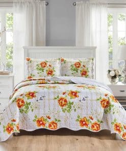 Juego de Edredón con Ribete de Ondas Tamaño California Cal