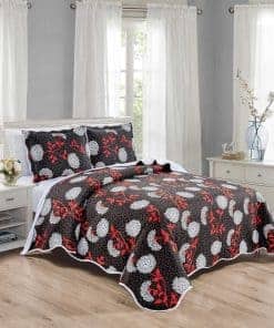 Juego de Colcha tamaño King de 3 Piezas con Borde en Onda,