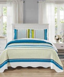 Juego de Colcha Oversize de Rey con Bordes Ondulados de 3