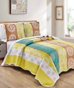 Juego de Colcha de Reina de California de 3 Piezas con