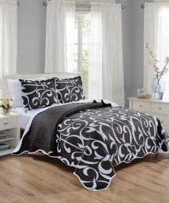 Juego de colcha de 3 piezas en tamaño Queen con bordes