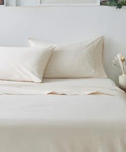 Juego de Sábanas Queen Size 100% Algodón -Natural