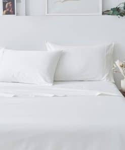 Juego de sábanas Queen Size 100% algodón -Blanco