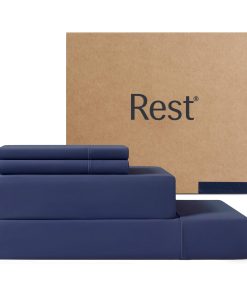 Juego de sábanas REST Evercool+, tamaño queen, color azul