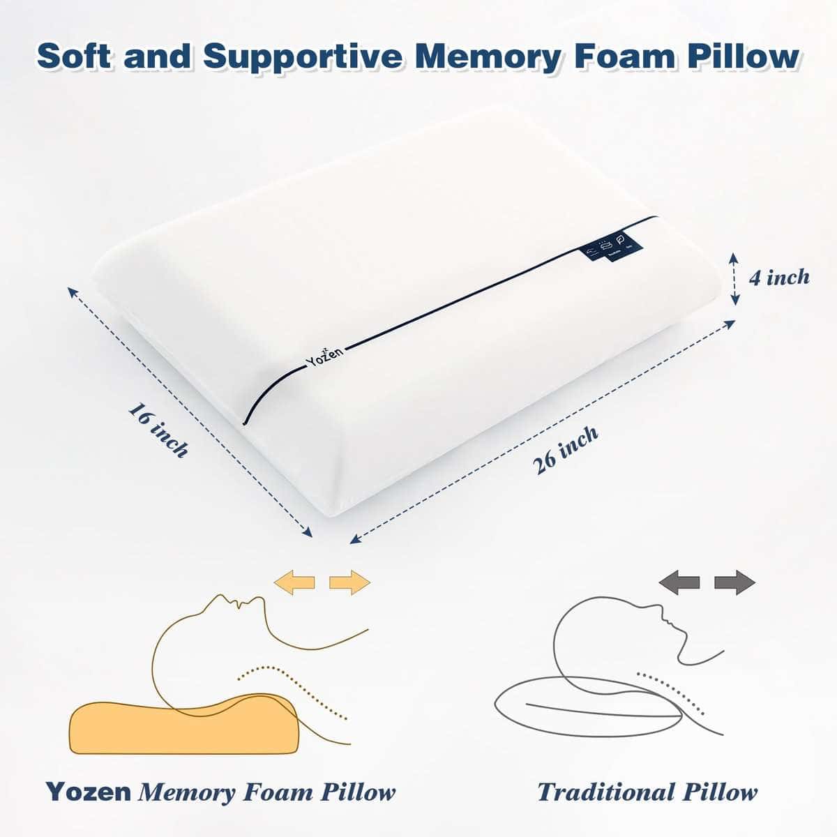 Almohada de Espuma Viscoelástica Refrigerante YOZEN, - Imagen 3