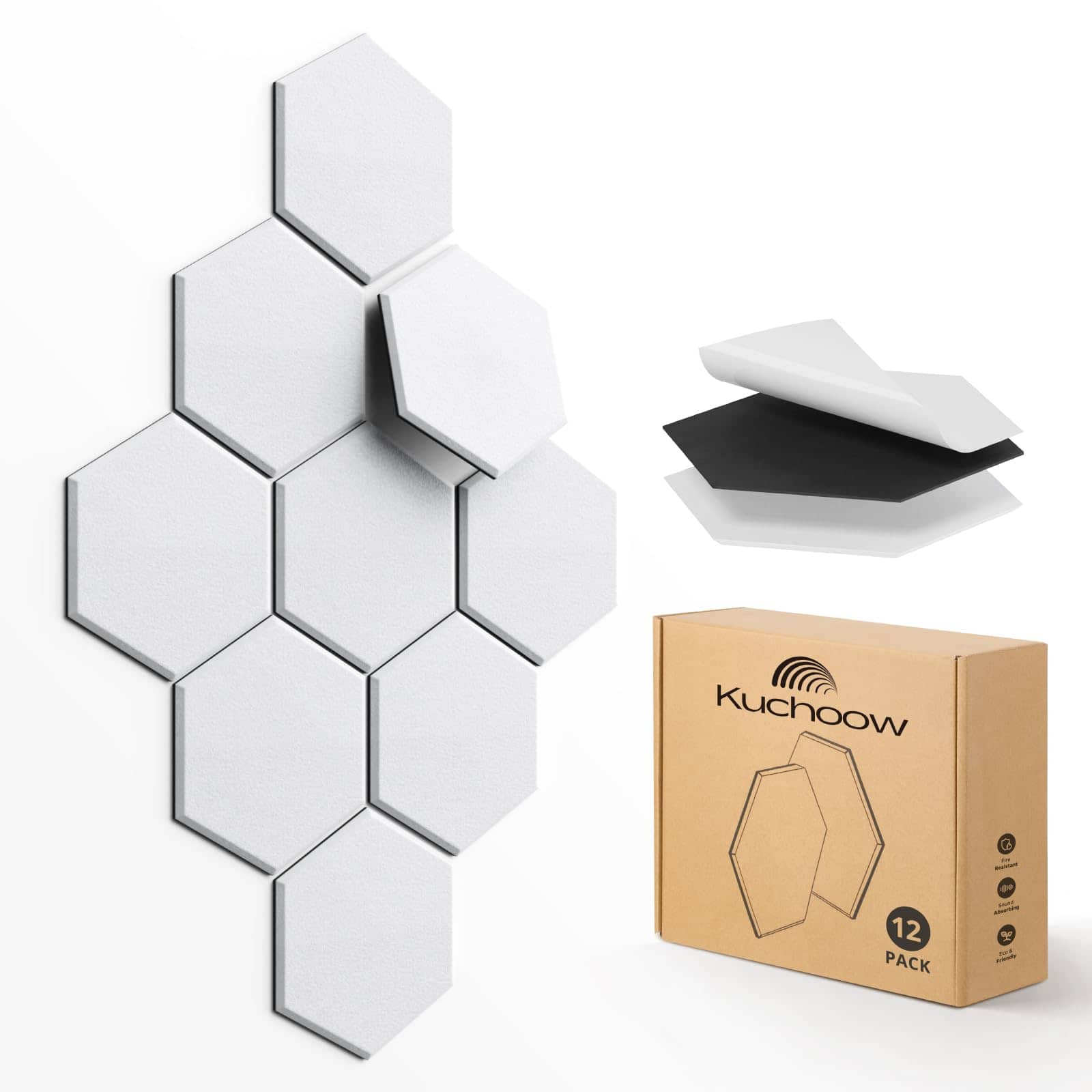 Paneles de Pared Insonorizantes Hexagonales, Barrera de