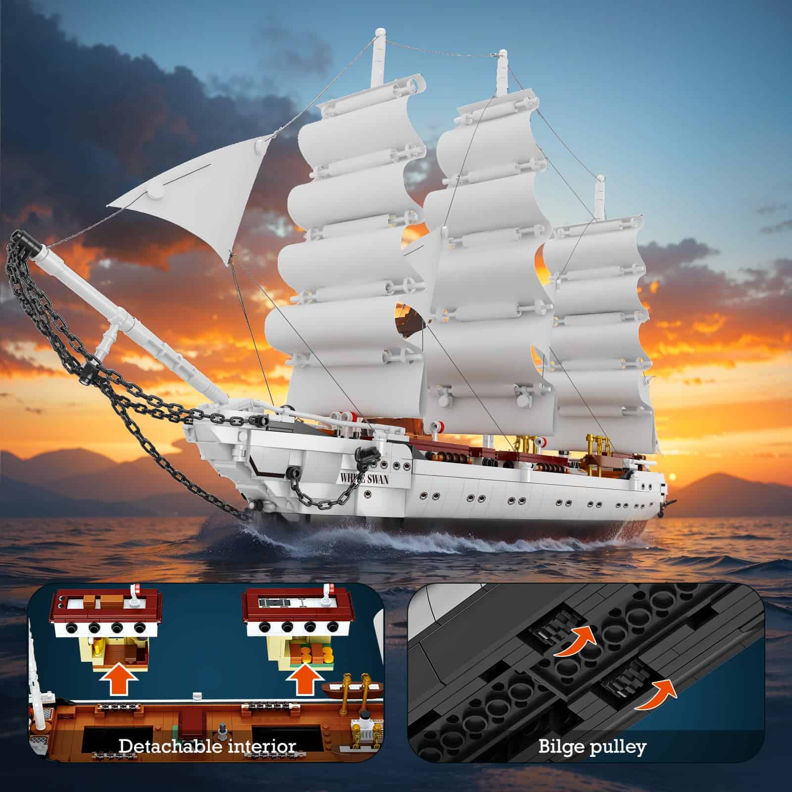 Set de Construcción de Barco Pirata NUTCRACKER para Adultos - Imagen 6