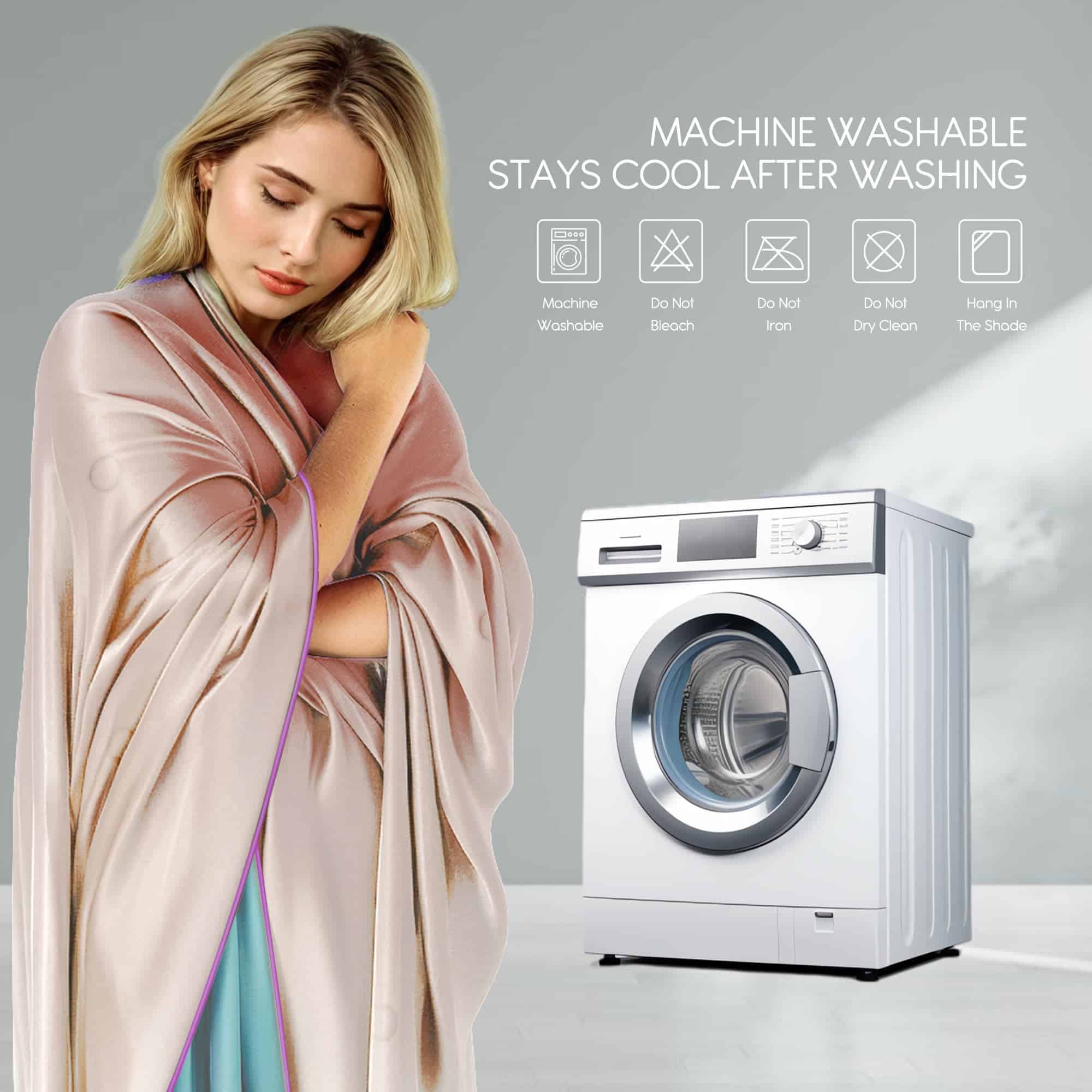 Edredón de enfriamiento Sheal tamaño Queen -Rosa y Azul clar - Imagen 7