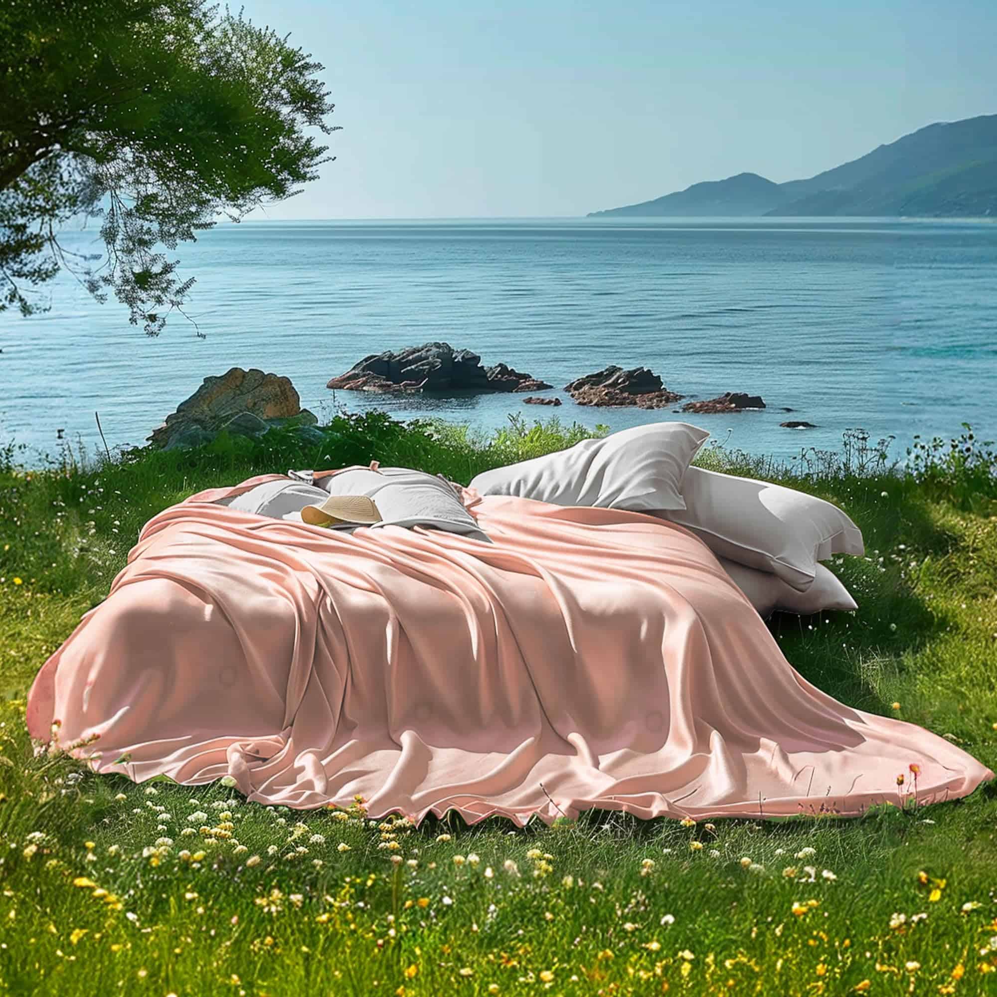 Edredón de enfriamiento Sheal tamaño Queen -Rosa y Azul clar - Imagen 10