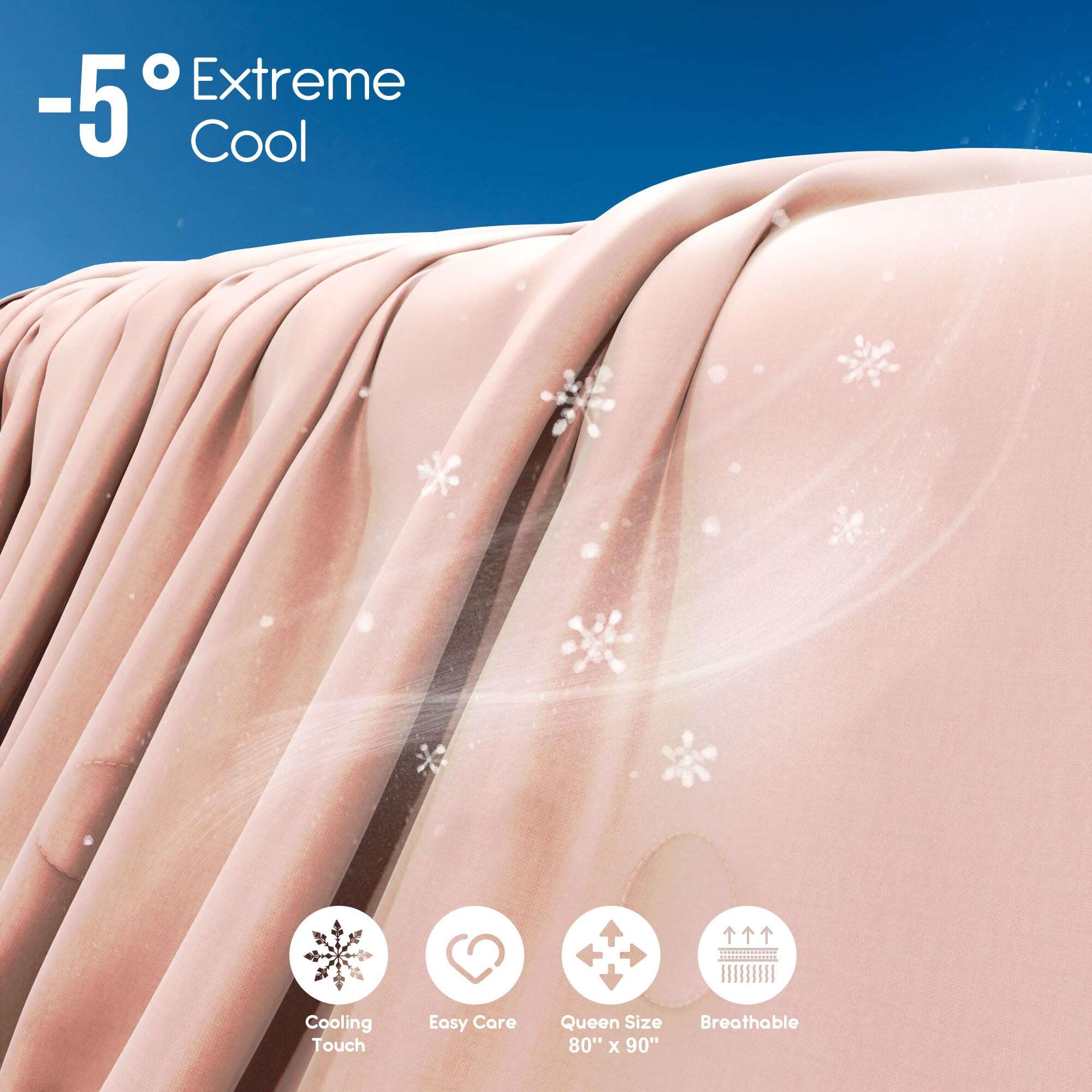 Edredón de enfriamiento Sheal tamaño Queen -Rosa y Azul clar - Imagen 6