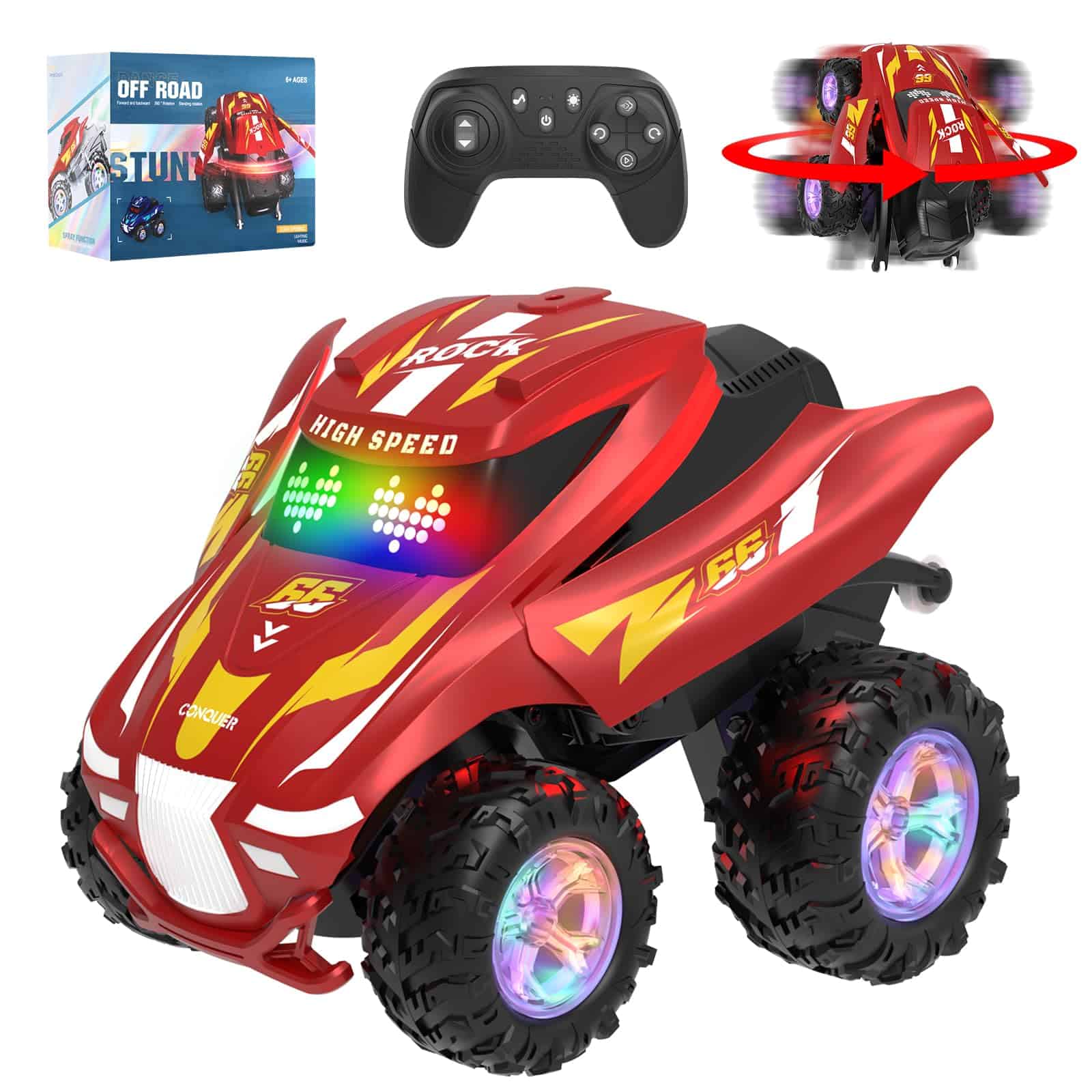 Coche de Control Remoto ITEFDTUTNE, Coche RC con Spray, Luz