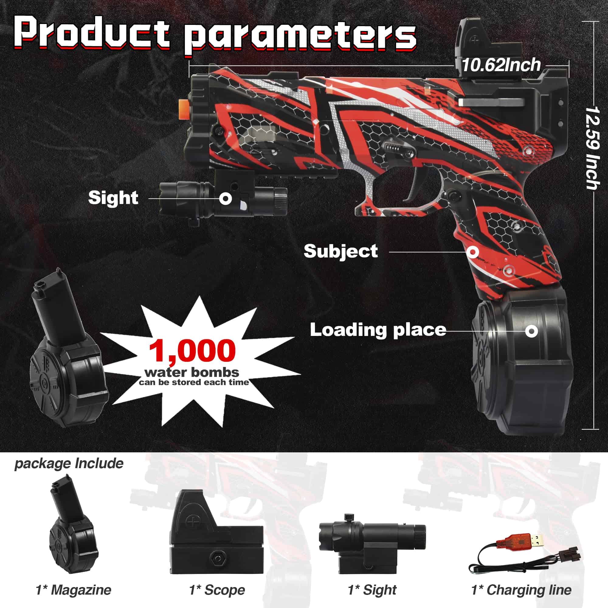 Blaster de Gel con Tambor, Modo Dual Manual y Automático, - Imagen 6