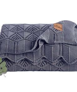 Manta de Lana Premium Dalisa Tencel - Suave, -Gris Azul