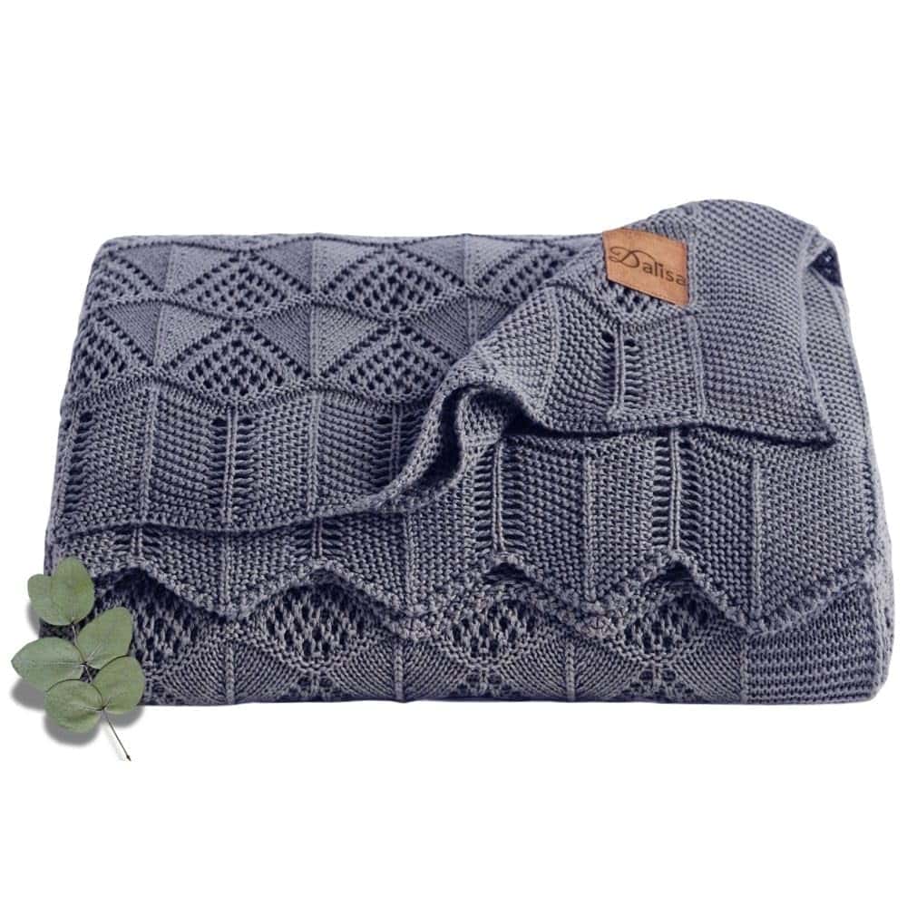 Manta de Lana Premium Dalisa Tencel - Suave, -Gris Azul