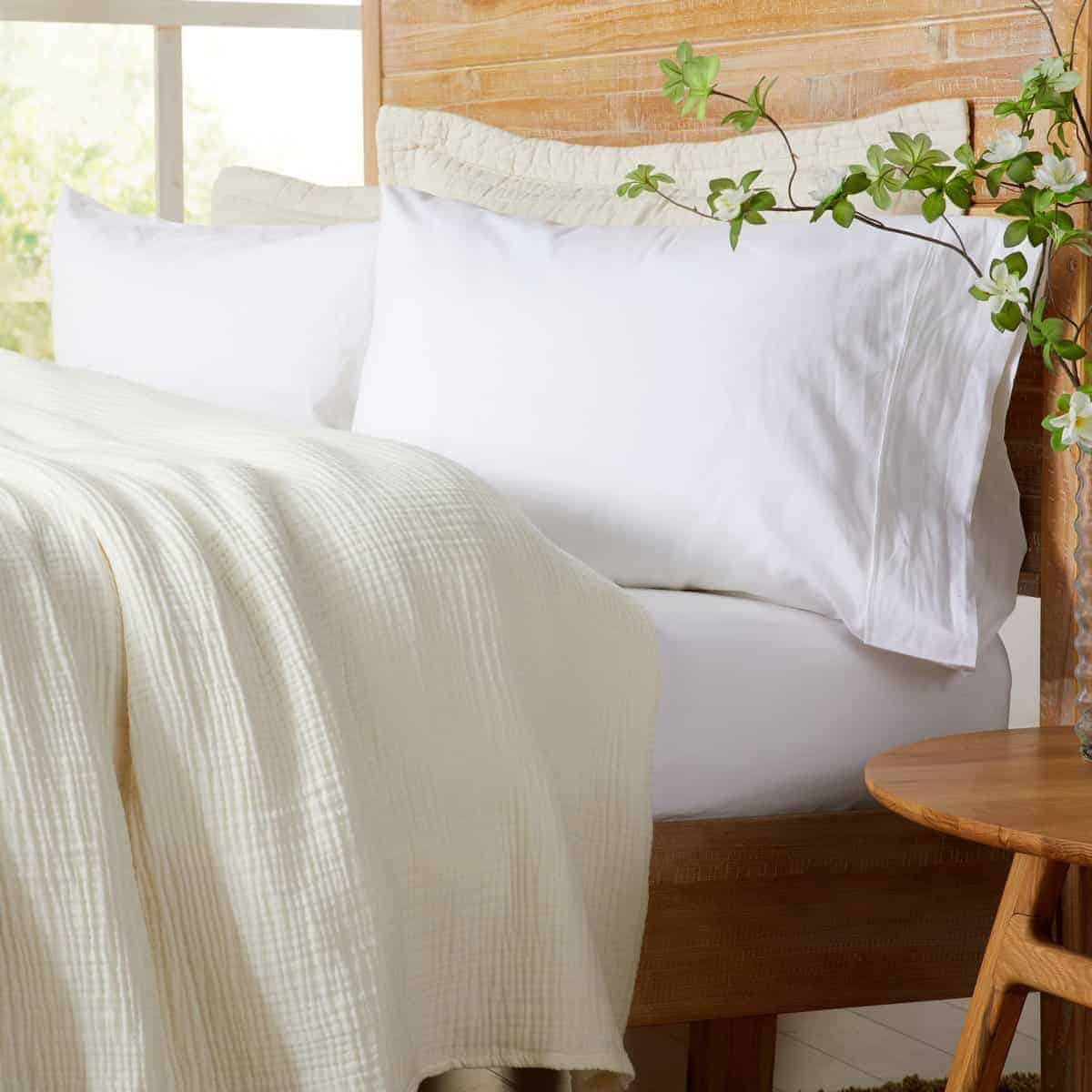 Manta de Cama de Algodón Muselina King Size 100% | Suave, - Imagen 4