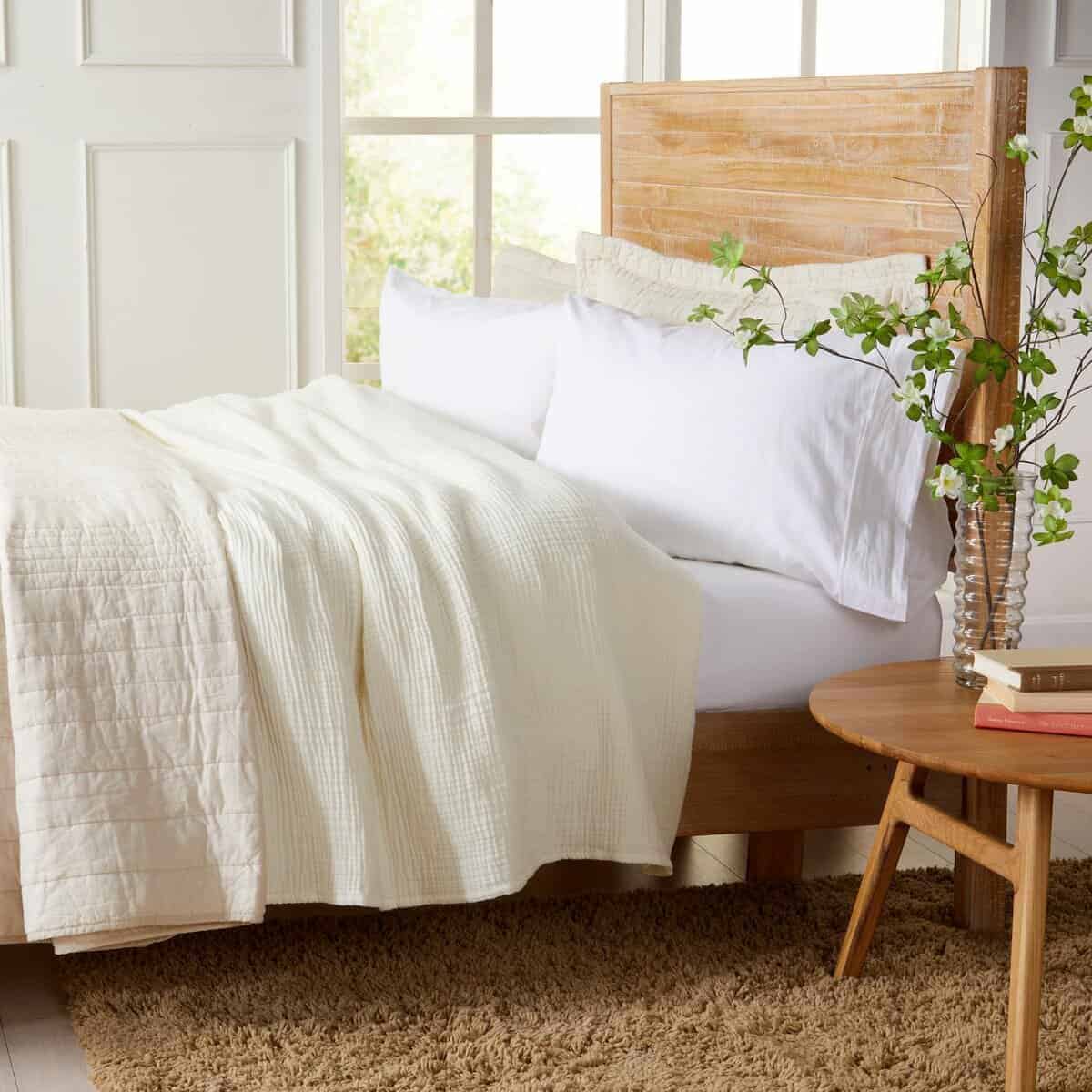 Manta de Cama de Algodón Muselina King Size 100% | Suave, - Imagen 6