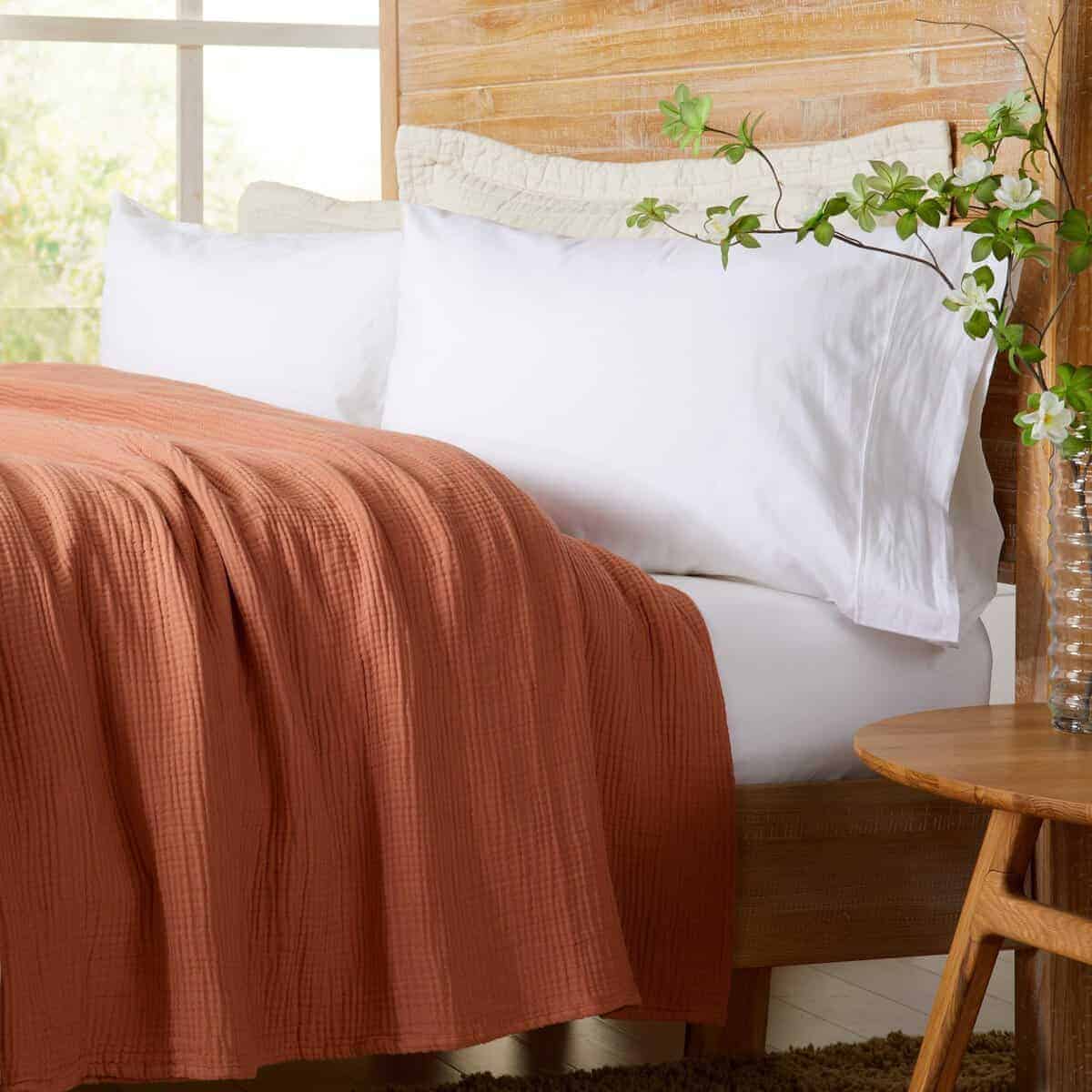 Manta de cama de algodón 100% muselina tamaño - Imagen 4