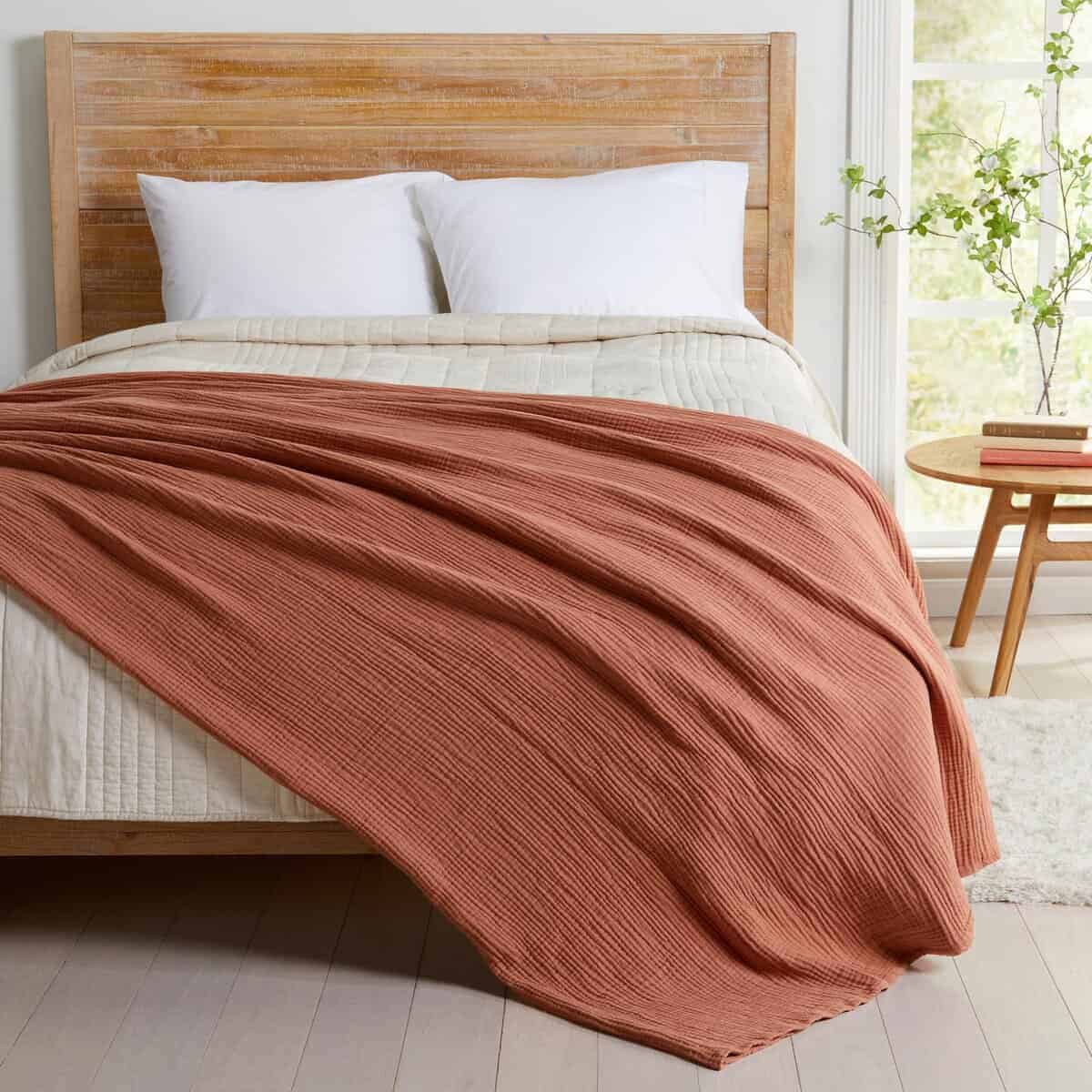 Manta de cama de algodón 100% muselina tamaño - Imagen 3