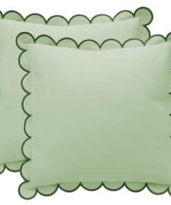 Funda de cojín verde con volante BEBE BASK - Juego de 2 -