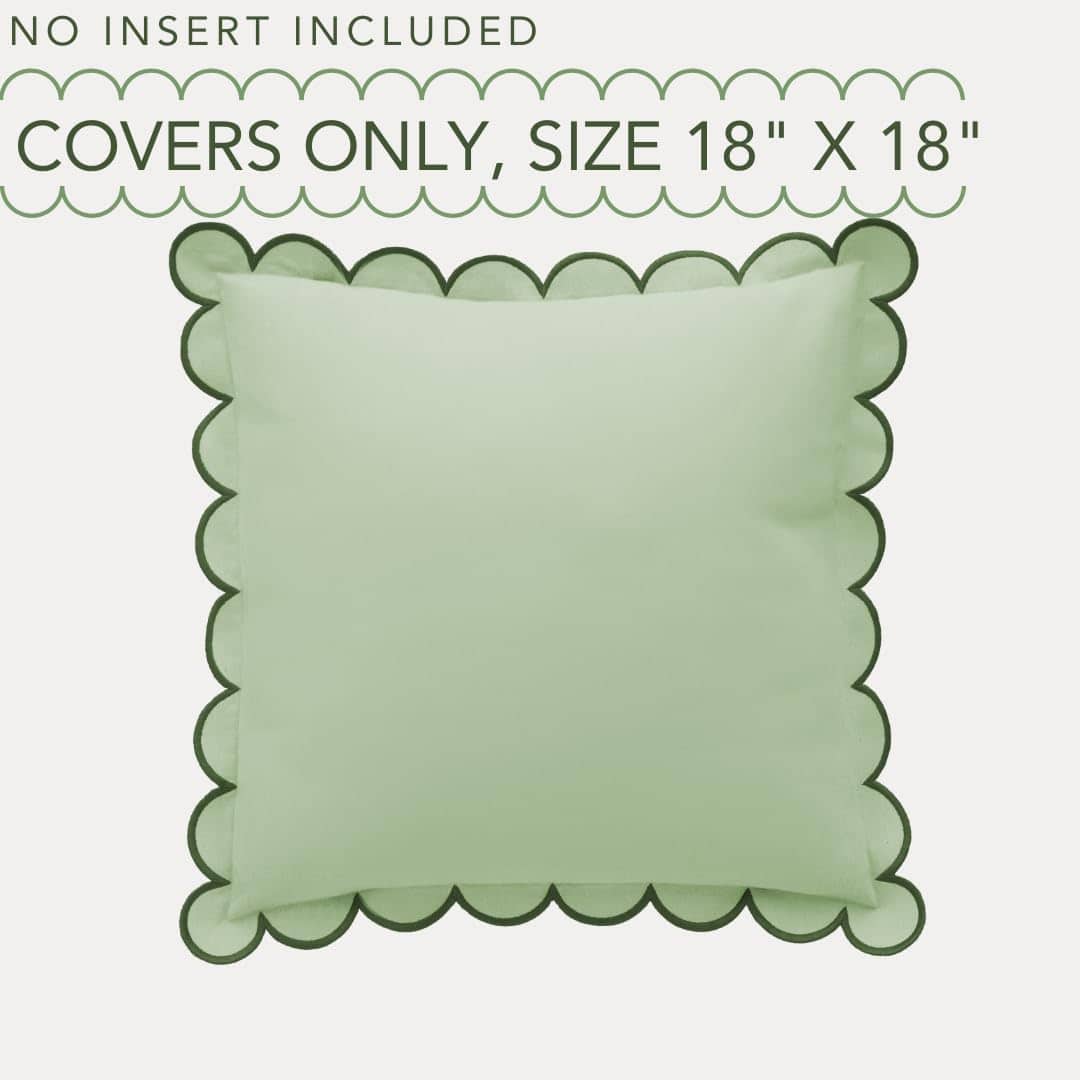 Funda de cojín verde con volante BEBE BASK - Juego de 2 - - Imagen 4