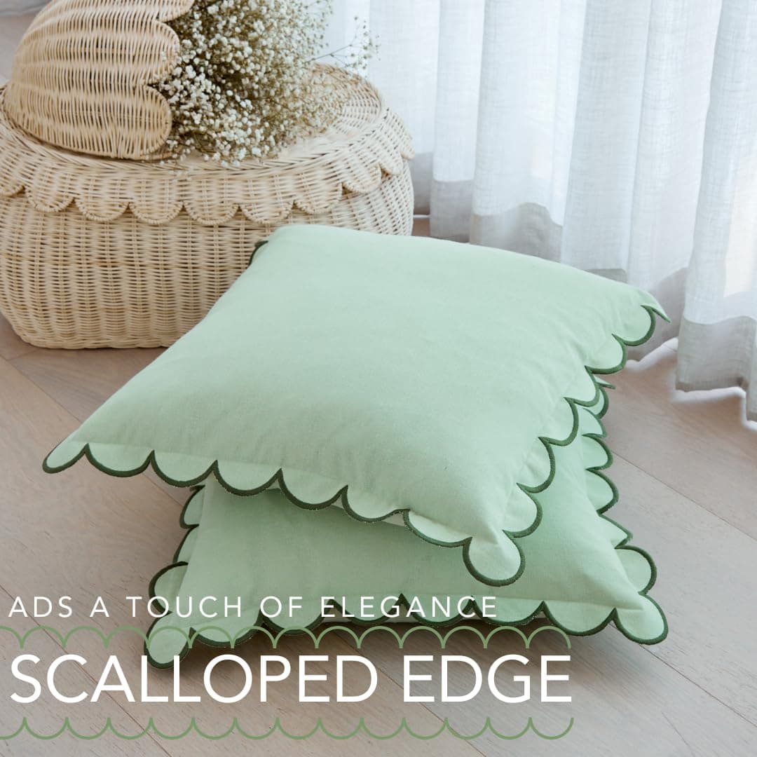 Funda de cojín verde con volante BEBE BASK - Juego de 2 - - Imagen 3