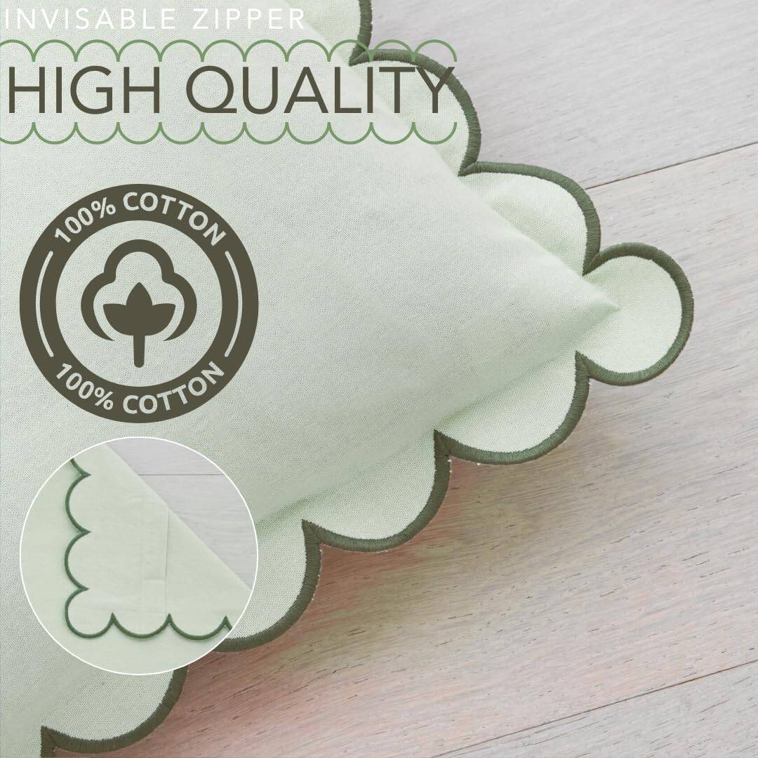 Funda de cojín verde con volante BEBE BASK - Juego de 2 - - Imagen 5