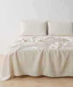 Juego de sábanas de lino 100% puro europeo -Arena