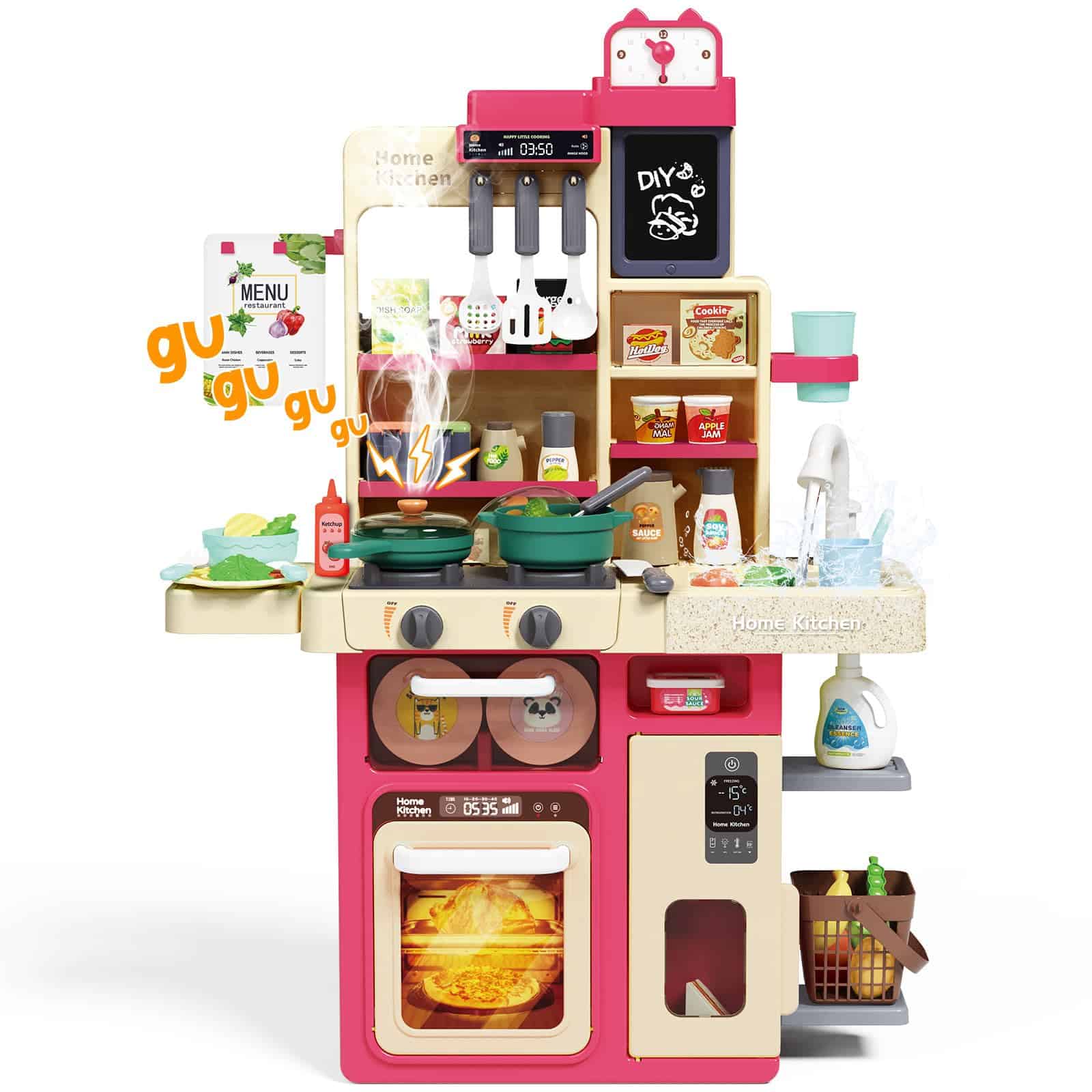 Cocina de Juguete para Niños 1-3 Años con Sonido y Luz -