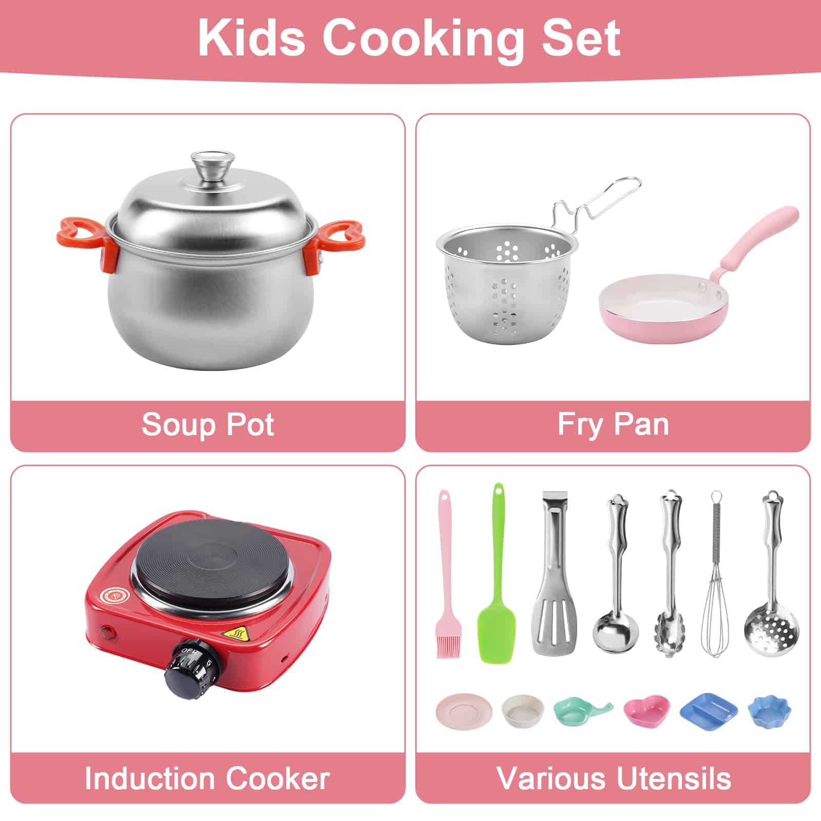 Set de Cocina para Juego de Rol 22 Piezas para Niños - Imagen 3