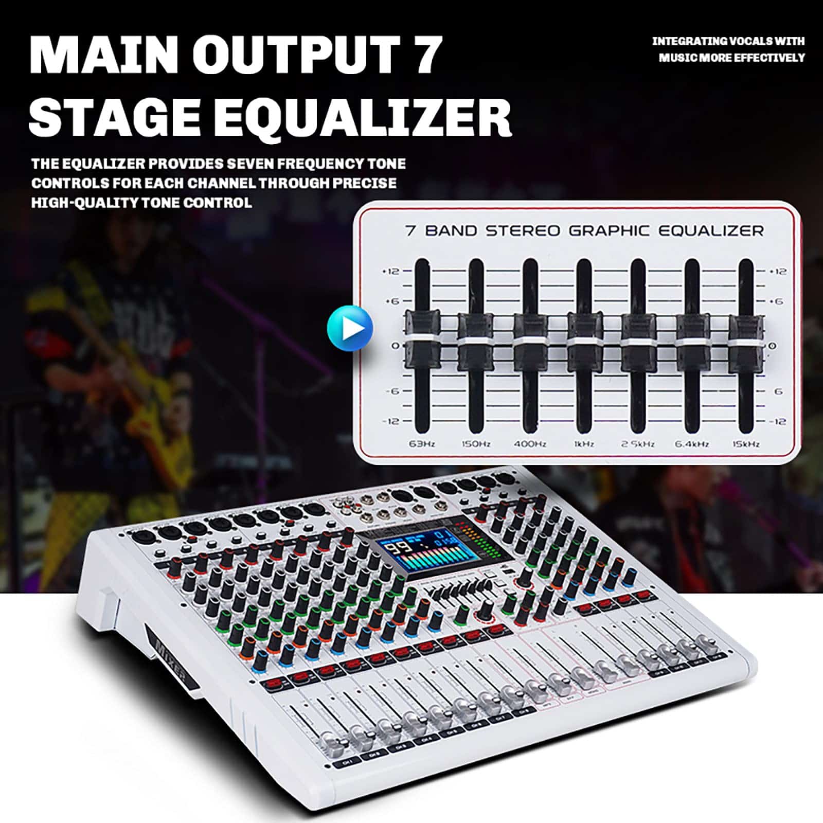 Mezcladora de Audio de 12 Canales Yamnweo GF12PRO - Imagen 4