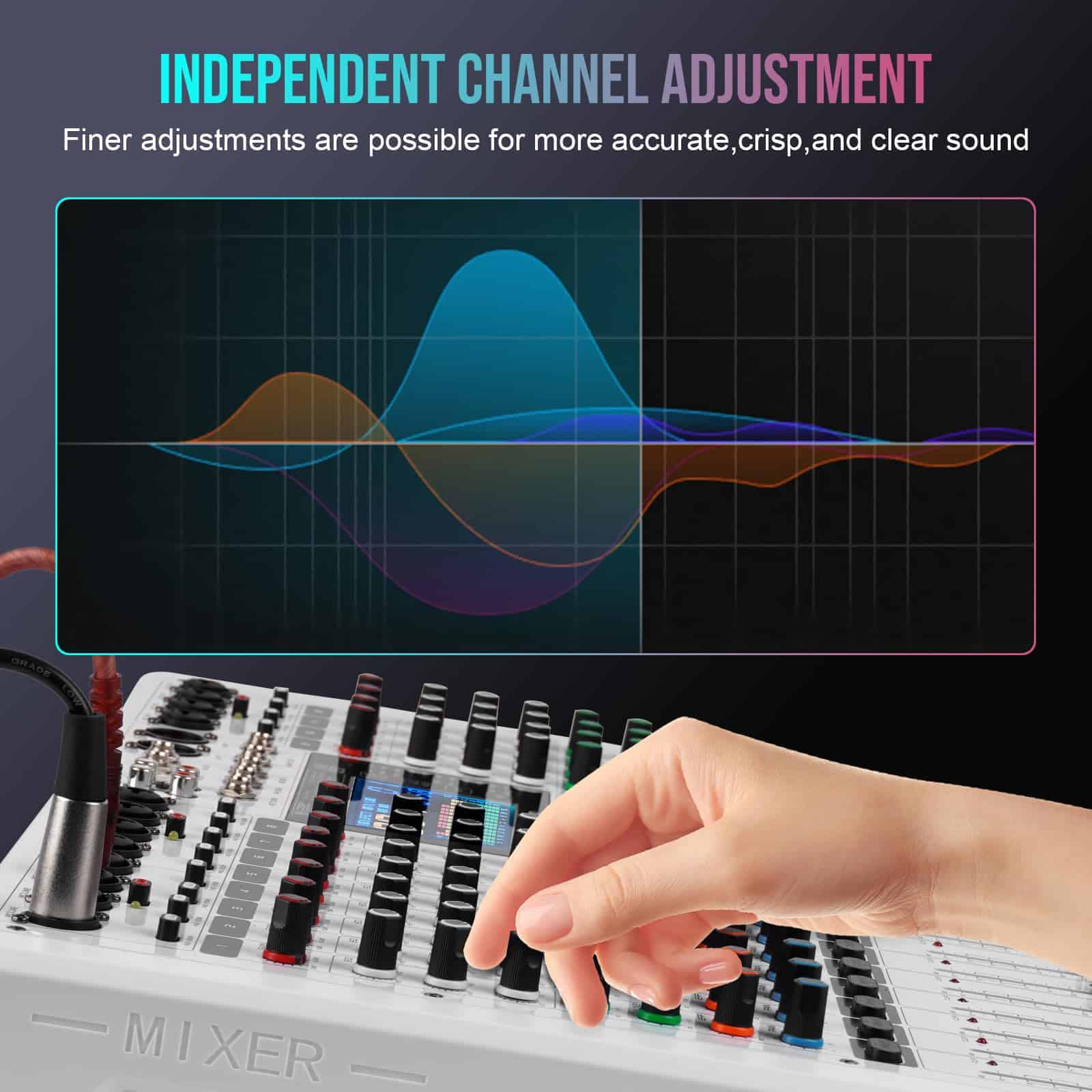 Mezcladora de Audio de 12 Canales Yamnweo GF12PRO - Imagen 6