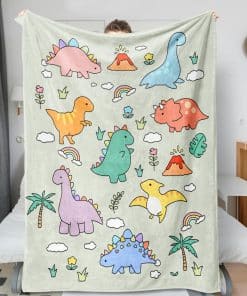 Manta de dinosaurio para niños niñas suave cálida acogedora