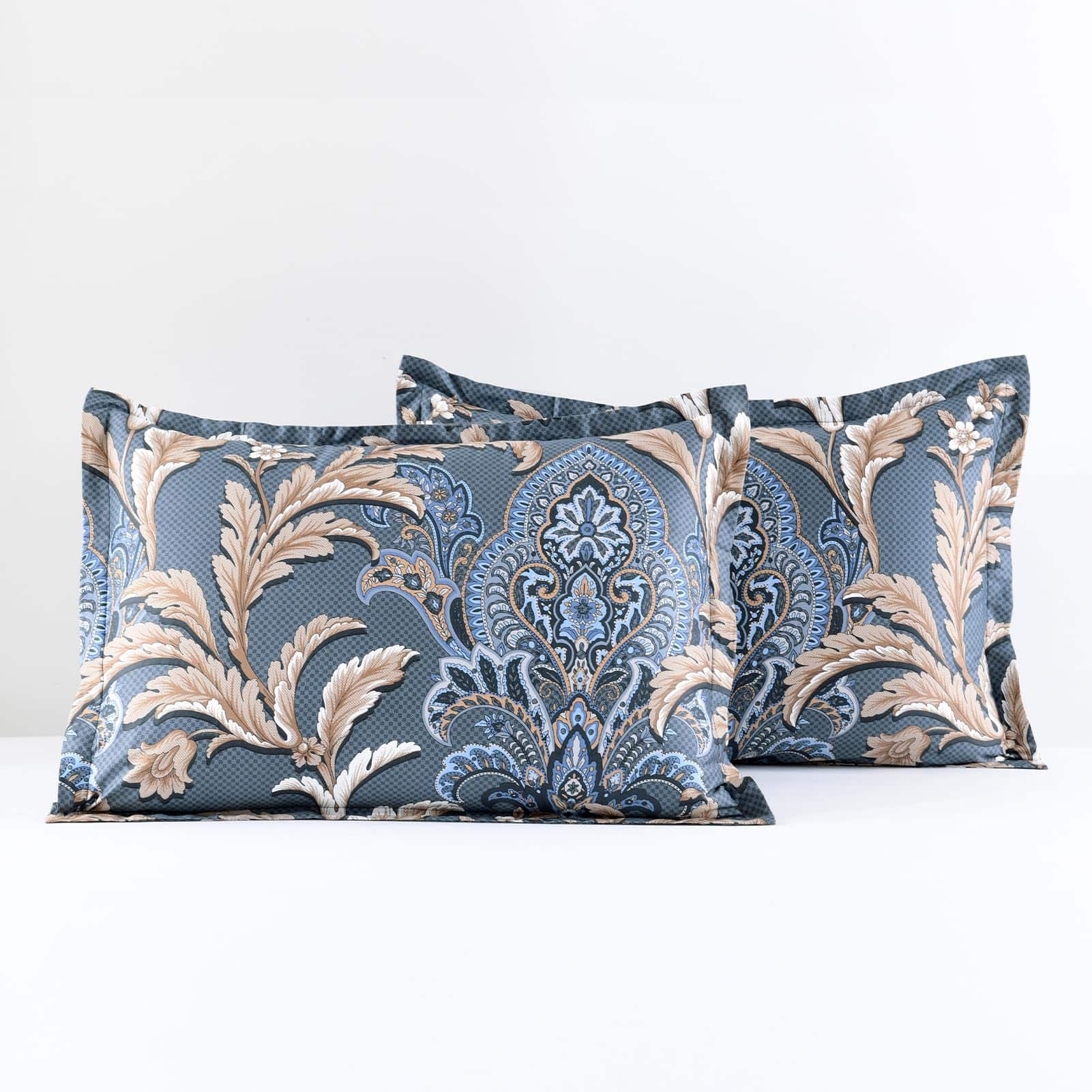 Juego de edredón de algodón SahSahCasa tamaño -Azul Marino/B - Imagen 9