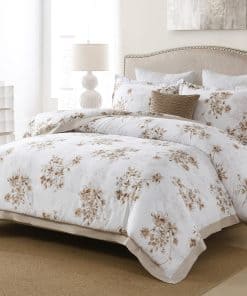 Juego de edredón de algodón SahSahCasa tamaño -Blanco/Marrón