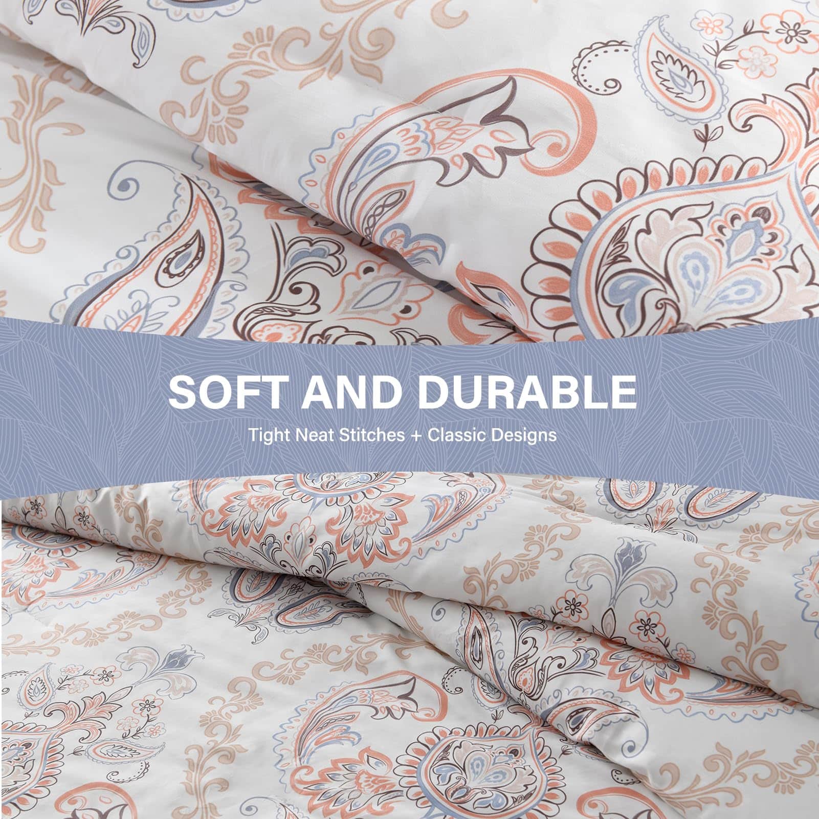 SahSahCasa Juego de Edredón de Algodón Tamaño Queen, Juego - Imagen 6