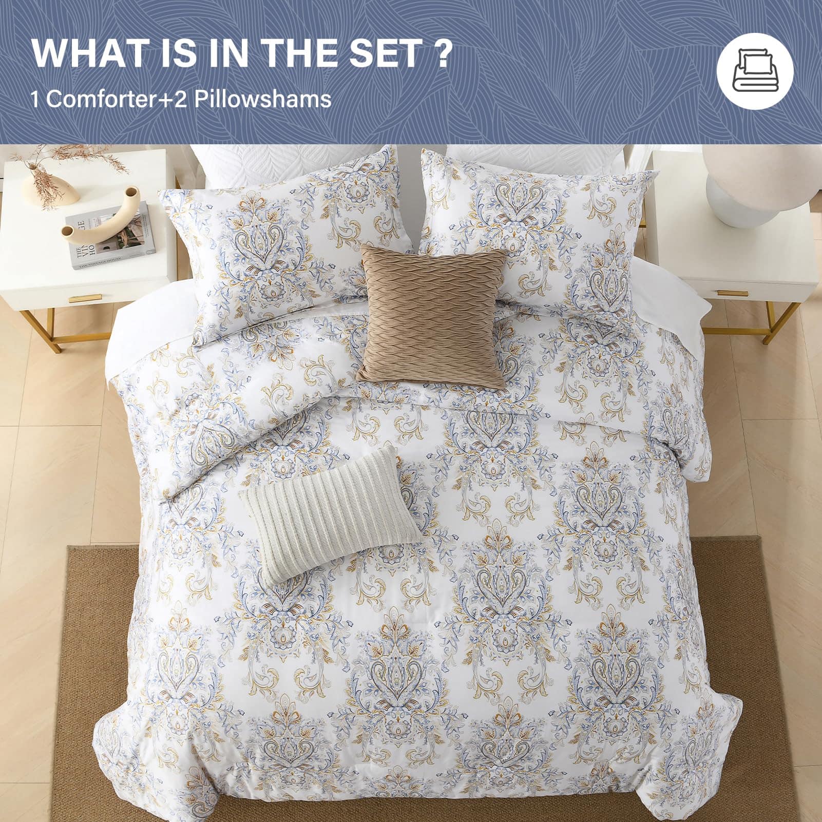 Juego de Edredón SahSahCasa Tamaño King, Set de Edredón - Imagen 9