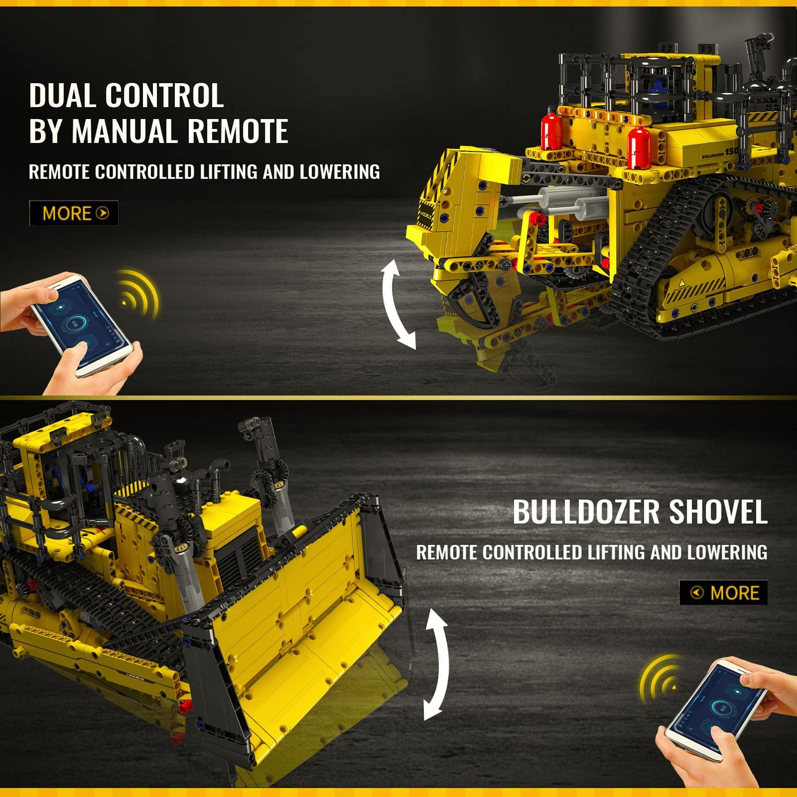 Set de construcción de bulldozer Mould King 15084 para - Imagen 5