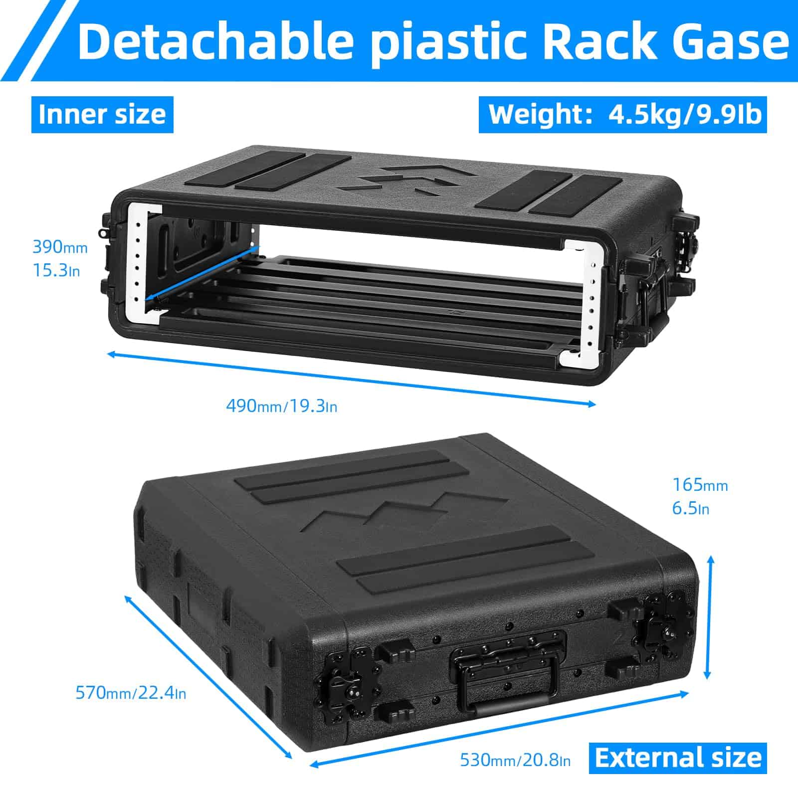 Estuche de Rack ECGOIOE 2U con Poca Profundidad de 17", - Imagen 3