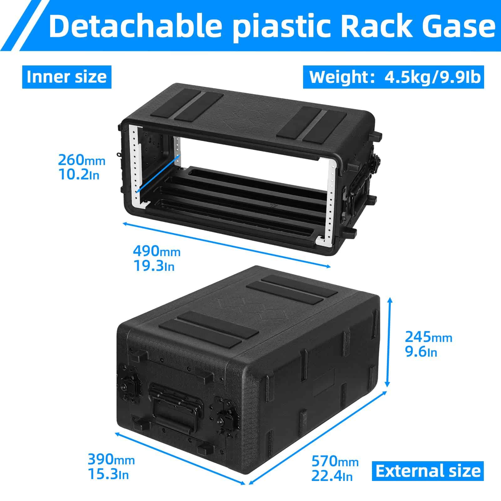 Estuche de Rack ECGOIOE 4U de 12" de profundidad, caso de - Imagen 3