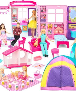 Casa de muñecas portátil y plegable Style Shine con 60+