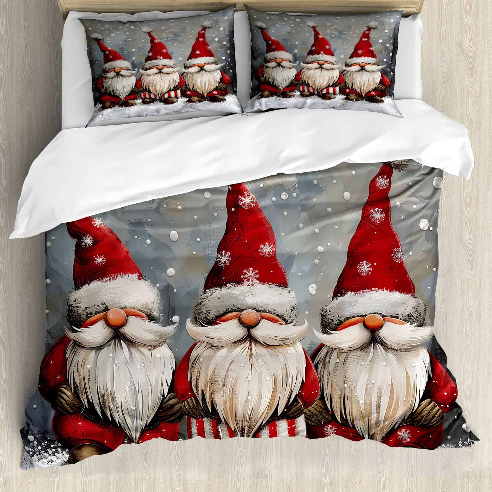 Juego de Funda nórdica Lunarable de Navidad, Gnomos con