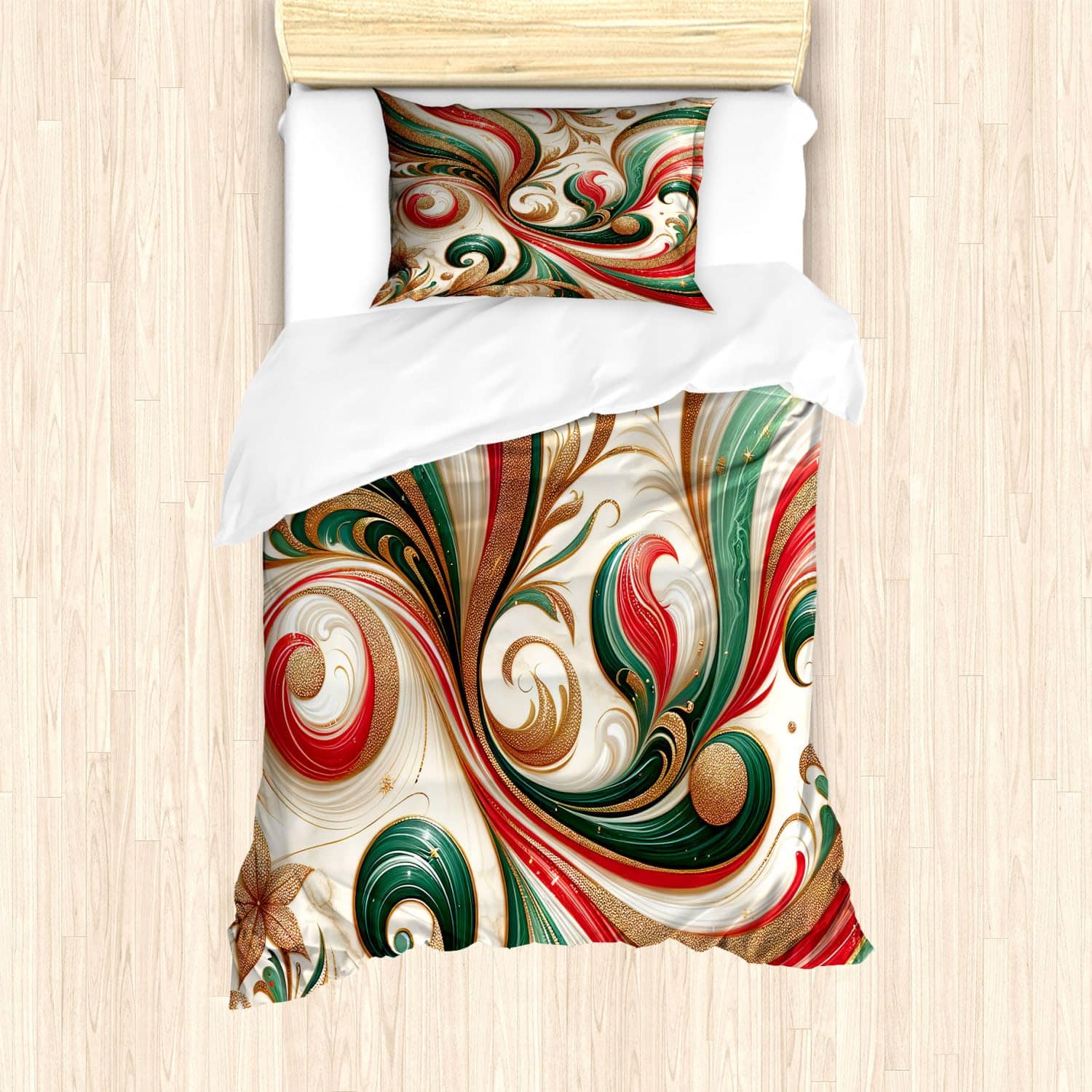 Juego de Funda nórdica Lunarable de Navidad, Estampado de